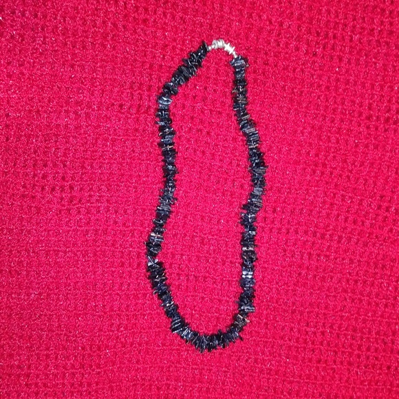 NECKLACE- BLACK SEA STONES - Picture 1 of 4